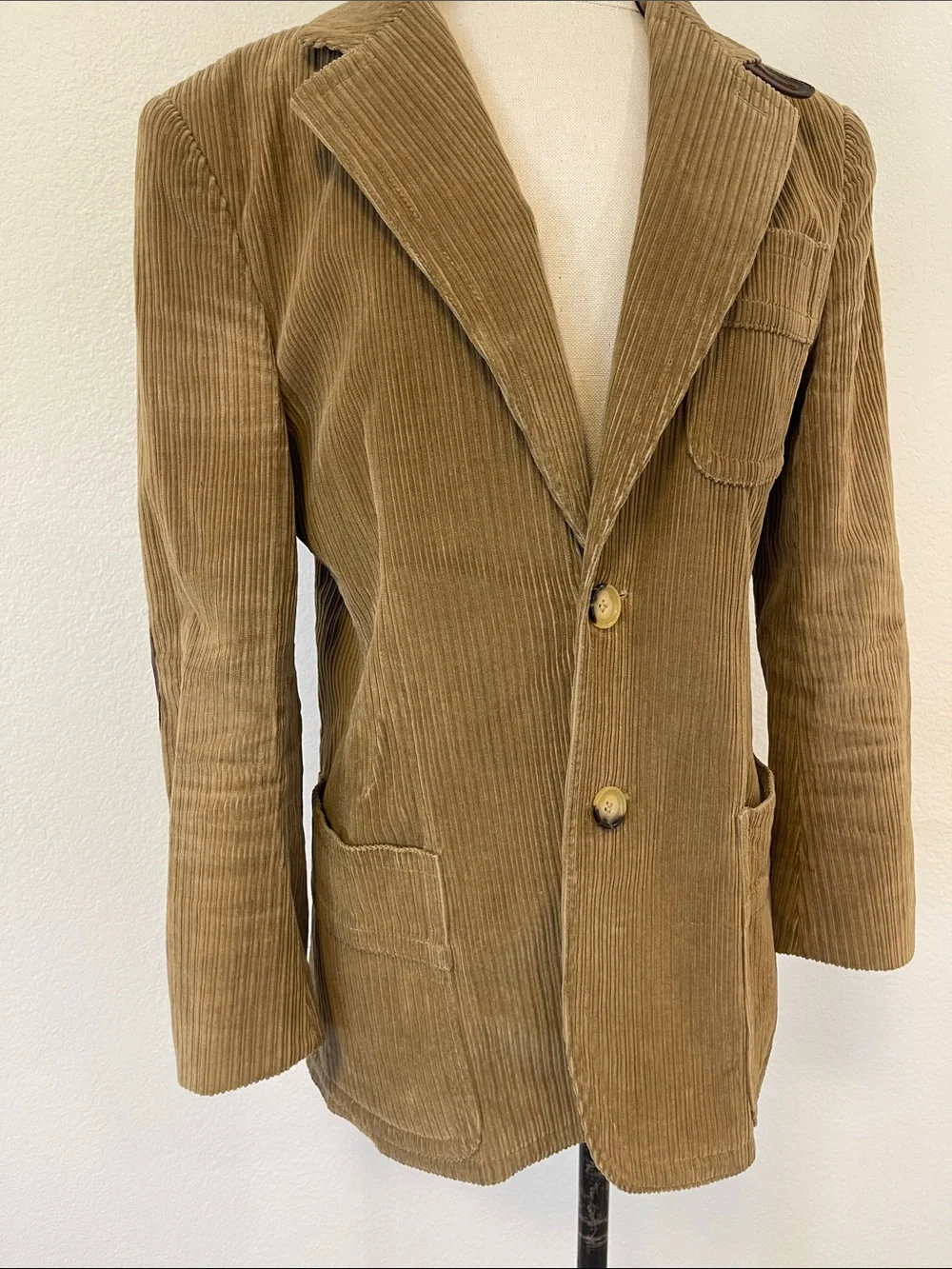 RED Valentino Corduroy Jacket in Khaki Brown 2 Button Elbow Patches Mens 44